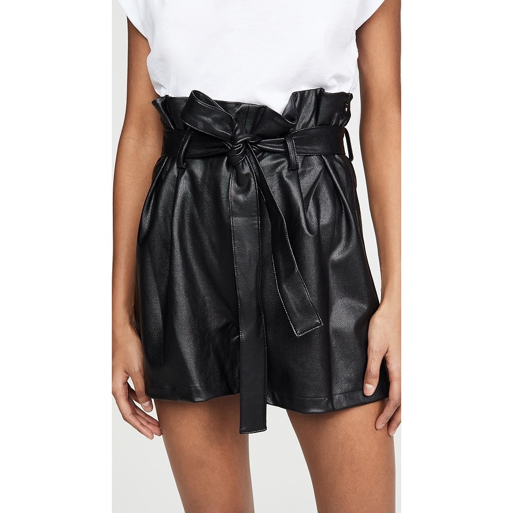 Amanda Uprichard Tessi Faux Leather Belted Shorts